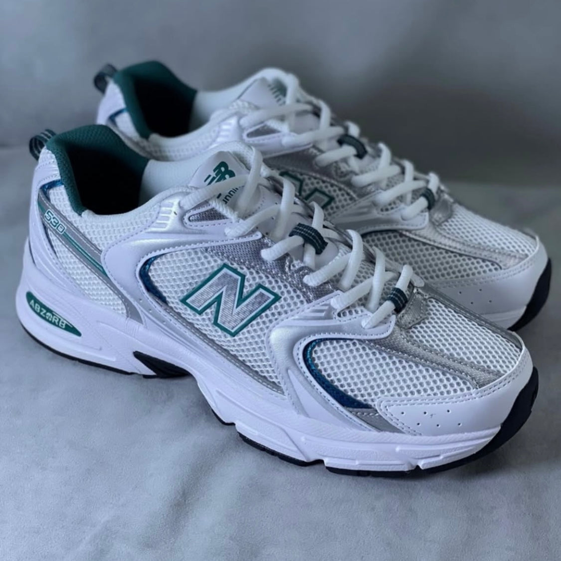 WHITE-SILVER-GREEN