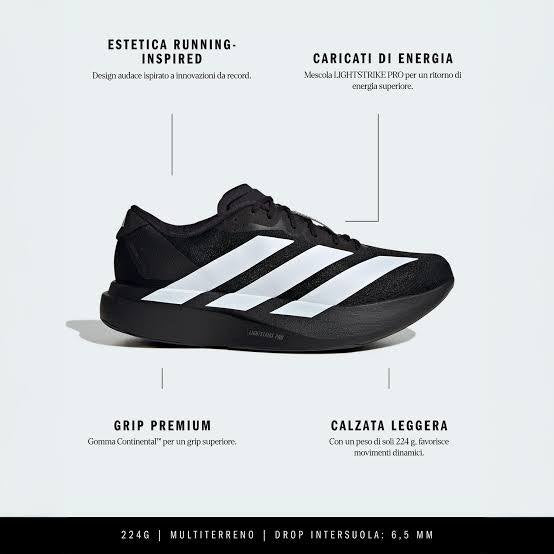 ADIZERO EVO SL NEGRO BLANCO