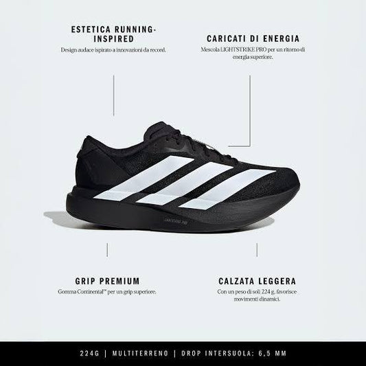 ADIZERO EVO SL NEGRO BLANCO
